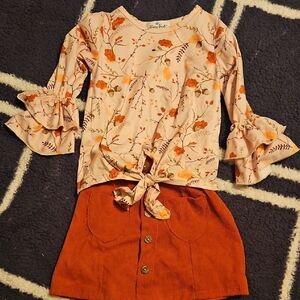 Floral Kids Top with Ruffle Sleeves